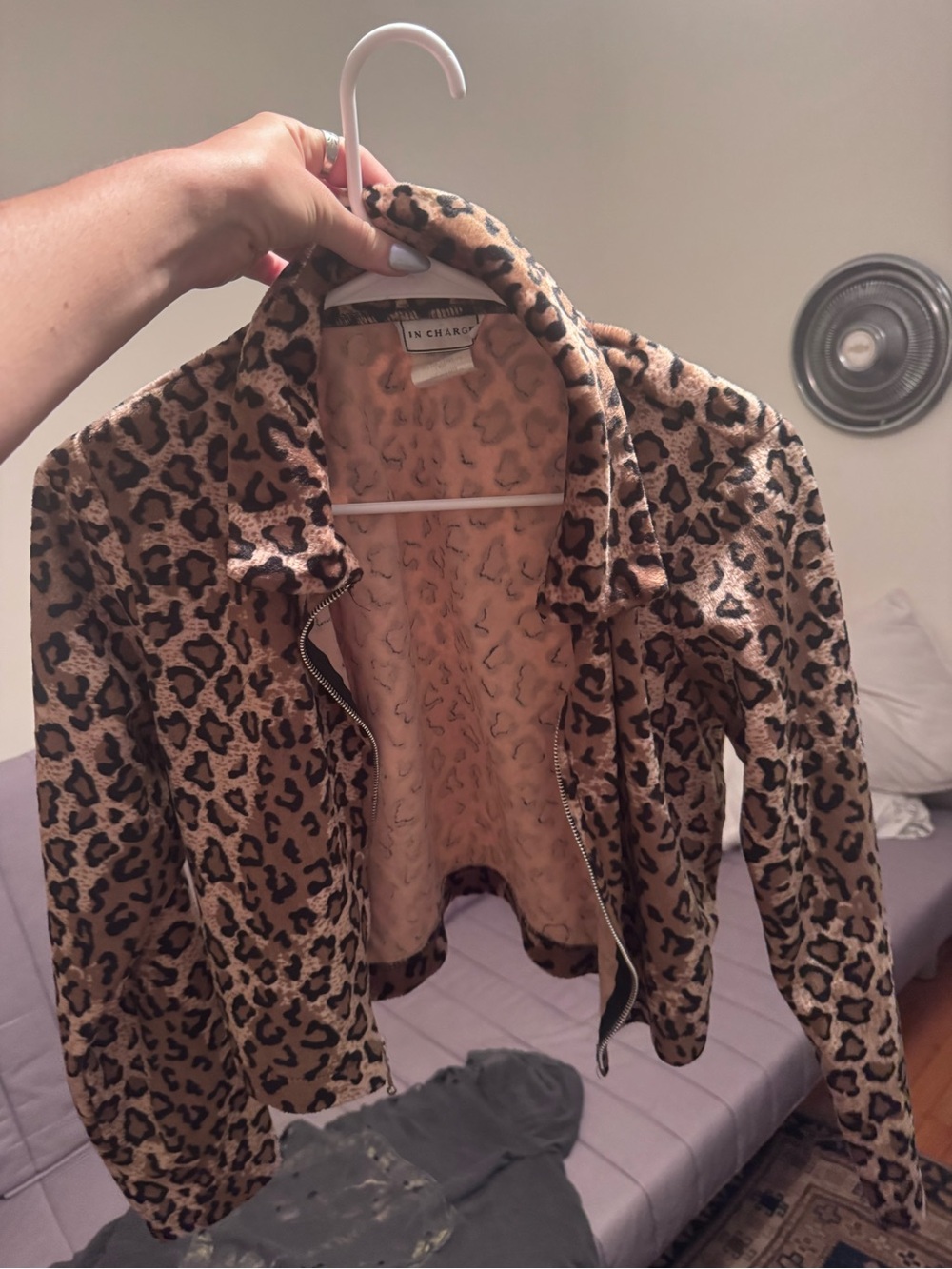 In Charge Leopard Print Varsity Jacket - Tan/Black